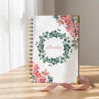 Carnets de notes avec reliure thermique, couverture rigide, impression par transfert personnalisée, dorure or rose, pour mariage, agenda, organisateur, boîte