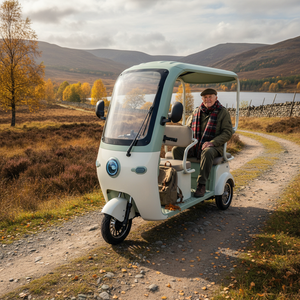 มอเตอร์ไฟฟ้า HLD 600W แบบคลื่นสี่เหลี่ยม รถสามล้อไฟฟ้าสามที่นั่ง พร้อมเบาะโฟมสำหรับการเดินทางในเมือง สกู๊ตเตอร์ไฟฟ้า - Product Image 4