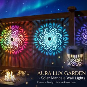 1 lampe murale solaire Mandala à LED pour jardins, terrasses, escaliers, cours, cours arrière, portes d'entrée - Product Image 6