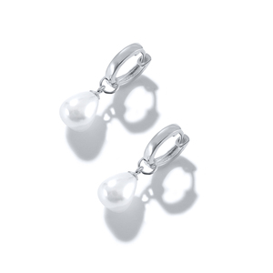 Pendientes de Aro de Plata de Ley S925 con Perlas de 10 mm, Joyería Moderna con Perlas, Chapados en Oro - Product Image 6