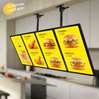 Caja de Luz LED Rectangular A3 Superbrillante con Marco de Aluminio Delgado, Retroiluminada, para Colgar, con Color Completo