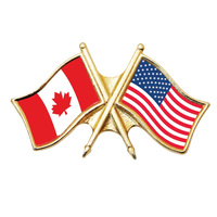 Pins en émail personnalisés drapeau du Canada, vente en gros directe usine, badges d'amitié entre pays, pins trophée de football 2026, cadeau souvenir