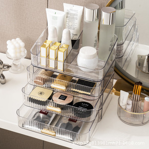 Clear Acrylic Cosmetic Storage Organizer <b>Drawer</b> Cabinet With Dustproof Design For Desktop <b>Makeup</b> Storage - Product Image 1
