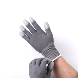 Guantes de trabajo personalizados para hombre, guantes de mano para construcción de jardín, guantes de seguridad resistentes a los cortes con revestimiento de <span class=keywords><strong>PU</strong></span>, logotipo personalizado, gris - Product Image 3