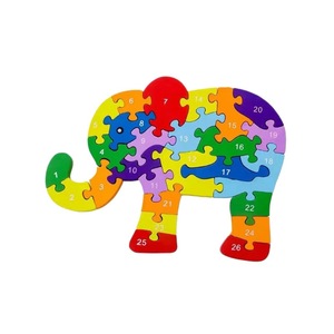 Blocs de Puzzle en bois respectueux de l'environnement jouets éducatifs pour enfants de la maternelle numéro Animal Puzzle éducation scientifique pour chien - Product Image 1