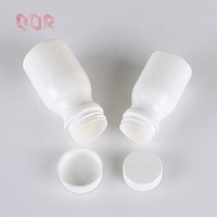 Bouteille de lait HDPE à long cou 50ml 60ml blanc opaque mat 31mm rond avec bouchon résistant aux enfants pour le stockage des médicaments