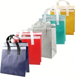 Hot Food Coffee Milk Tea Takeaway Dinner Restaurant <b>Bbq</b> Non-Woven Insulated Blue Ice Cream Disposable Cooling Bag - Product Image 6