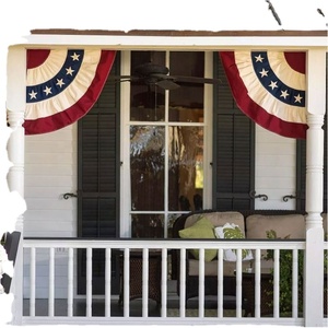 Drapeau plissé d'intérieur/extérieur à impression partielle, motif patriotique, pour publicité, fanions et bannières promotionnels brodés - Product Image 6