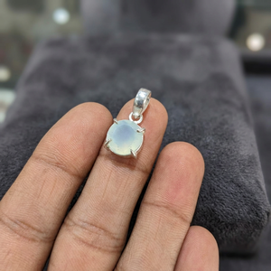 H a Gems Women's Natural German <b>Silver</b> Sky Gemstone Classic Style <b>Snake</b> <b>Chain</b> Pendant Necklace for Party Occasions - Product Image 2