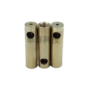 Cilindro de latón mecanizado por CNC con orificio roscado para piezas mecánicas - Product Image 1