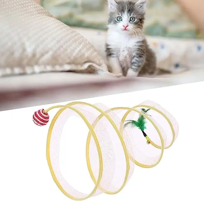 Interior descompresión interactivo Twister doblado gato gatito tubo doblado túnel plegable juguetes para gatos