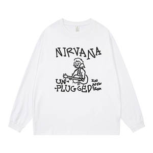 T-shirt unisexe à manches courtes en coton 100% noir et blanc, imprimé groupe rock, style punk rétro américain, coupe classique - Product Image 3