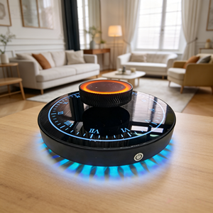 Magnetic Levitation Display <b>Stand</b> 360 Degree Rotation ABS Material 200g Capacity Indoor Home Decor Round Modern Design - Product Image 4