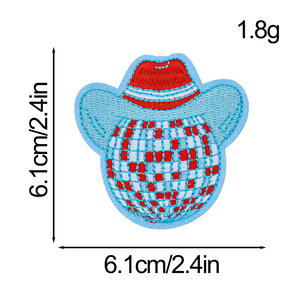 ISO9001 & BSCI Red Blue Small Embroidery <b>Patch</b> Sew/Iron On All The Time West Cowboy Style Custom Embroidered <b>Patch</b> For Clothing - Product Image 3
