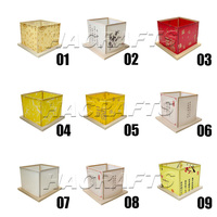 Vente en gros de bougies faites à la main fournitures de festival lampe flottante 27cm lanternes d'eau en bois flottantes en papier