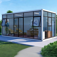 Maison conteneur d'appartement mobile personnalisable en structure légère d'acier extensible, design respirant, conception de modèle 3D moderne pour parc