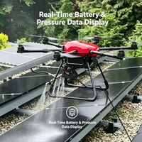 Drone de nettoyage de panneaux solaires pliable, portable, haute pression, UAV pour le lavage des panneaux photovoltaïques et des fermes solaires, électrique