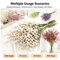 Décoration de table pour mariage, fête, événement, maison : Arrangements de vases, centres de table, fleurs de gypsophile en soie multicolores réalistes et résistantes à la décoloration