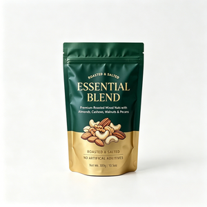 Custom Printed Matte Heat Sealable Resealable Aluminum Foil Stand Up Pouch Food Grade Organic <b>Nuts</b> Dried Fruit Packaging Bag - Product Image 3