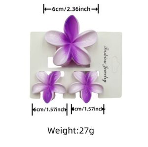 Qianjin toptan renkli plastik çiçek saç pençe klip seti kızlar kadınlar için degrade tasarım saç aksesuarları toplu kaynağı - Product Image 3