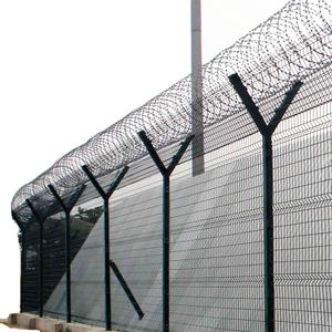 JINBIAO, suministro de fábrica, brazo en <span class=keywords><strong>V</strong></span>, tipo Y, poste de cerca para seguridad perimetral de aeropuerto, malla de alambre soldada, procesamiento personalizado disponible - Product Image 1