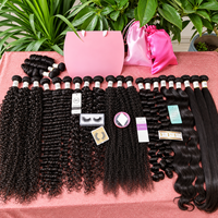 Extensions de cheveux humains naturels noirs bouclés crépus, tissage double trame, vente en gros, cheveux humains bruts