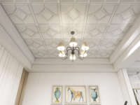 Paneles y Azulejos de Techo 3D de PVC Cuadrados Modernos para Decoración de Interiores de Hoteles, Hospitales y Apartamentos