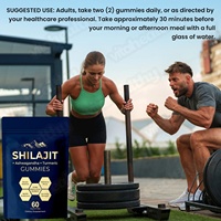 Complément alimentaire en gummies d'or de Shilajit de l'Himalaya pur et naturel de haute qualité, marque privée OEM/ODM, 1000 mg avec ashwagandha, pour l'agrandissement