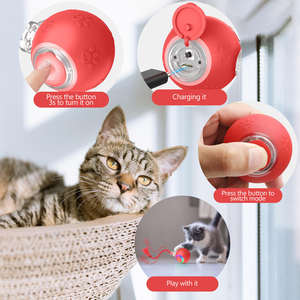 Juguete Ecológico Interactivo para Gatos, Pelota de Silicona Eléctrica Giratoria, Juguete Moderno para Gatos para Uso en Interiores - Product Image 6