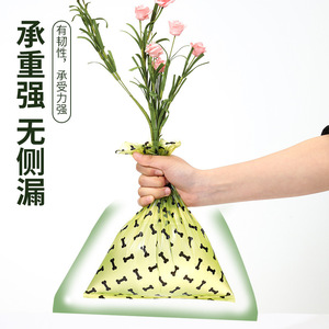 Sacs à déjections pour animaux de compagnie biodégradables, en HDPE épaissi, pour la collecte des excréments canins, avec distributeur, forme d'os vert, 1,2 1,5 mil, simple face - Product Image 3