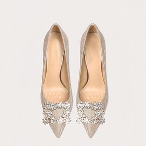 <span class=keywords><strong>Scarpe</strong></span> <span class=keywords><strong>da</strong></span> <span class=keywords><strong>sposa</strong></span> con <span class=keywords><strong>tacco</strong></span> alto a spillo alla moda donna <span class=keywords><strong>tacco</strong></span> <span class=keywords><strong>basso</strong></span> con fibbia lucida Slip-On décolleté autunno/estate - Product Image 3