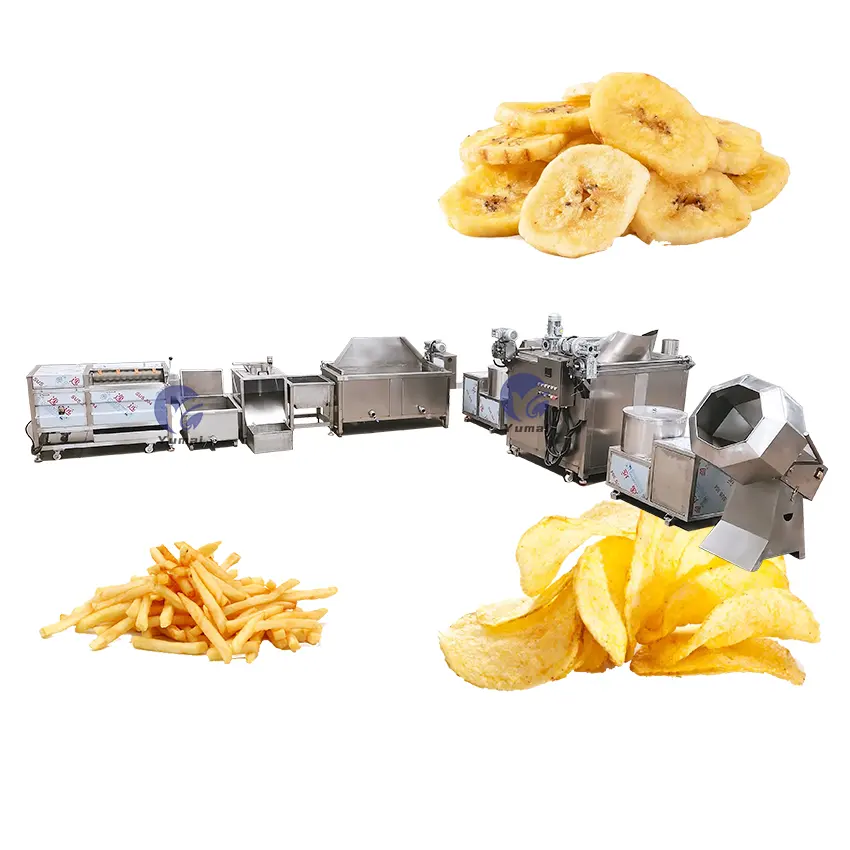 Small Scale Frozen French Fries Potato Chips Production Line Cassava Potato Ring Chips Banana Making Machine for Nigeria