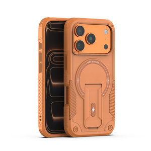 Thiết kế từ tính bọc thép TPU PC trường hợp điện thoại di động cho <span class=keywords><strong>Iphone</strong></span> 17 14 Pro Max chống sốc coque hiển thị đứng Shell bao gồm túi OPP - Product Image 1