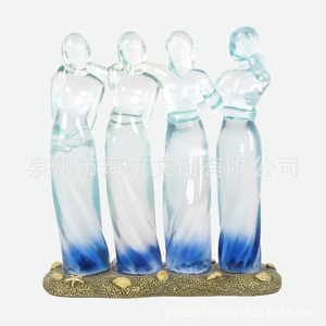 Figuras de resina transparente, hermanas abrazándose, paquete de varias piezas, diseño moderno, decoración para sala de estar, regalo para mujeres y amigas - Product Image 5