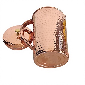 Jarra de Cobre Martillado Vintage con Asa de Latón, Ecológica, Hecha a Mano, Capacidad de 1.7L, para Bodas y Fiestas, Duradera - Product Image 5