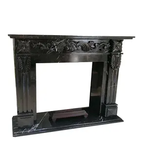 Custom Design Black Granite Fireplaces Marble Fireplaces Mantel