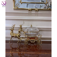 Panier à cerf en cuivre pur salon européen, boîte de cristal de luxe, cheminée de maison américaine, décoration de l'armoire à vin, de véranda