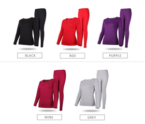 Ropa Interior Térmica Clásica para <span class=keywords><strong>Mujer</strong></span>, Transpirable, Ecológica, Camiseta de Manga Larga y Pantalones Largos con Cintura Elástica - Product Image 4