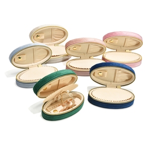 Nuevos Modelos de Caja de Almacenamiento de Joyas Multifuncional, Caja de Joyas de Viaje de Terciopelo, Caja de Joyas Ovalada - Product Image 2