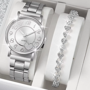 New <strong>women's</strong> <strong>watch</strong> <strong>set</strong>: Light luxury and versatile quartz <strong>watch</strong>, bracelet, ring, stud necklace, heart <strong>set</strong> <strong>watch</strong> - Product Image 4
