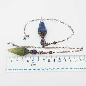 Péndulo de cristal de reiki energy, piedras naturales de 7 Chakras, piedra de peridoto de cuarzo rosa, Péndulo de amatista, Ojo de Tigre - Product Image 4