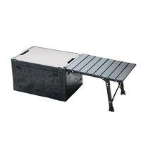 Table de camping pliante en aluminium de 1,2 m pour enfants avec boîte de rangement intégrée - Mobilier de cuisine d'extérieur