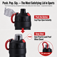 Bouteille de sport 750 ml, impression par transfert thermique couleur, bouteille d'eau isolée sans BPA, gourde isotherme en acier inoxydable, 12-24 heures