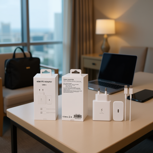 Adaptador PD de 45W, Cargador de Viaje USB-C con Cable, Blanco - Product Image 2