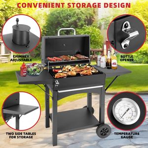 Outdoor Party Iron Chicken Rotisserie Kit Electric Roaster Barrel <b>BBQ</b> Grill Charcoal Grill with Automatic Rotating Grill - Product Image 4
