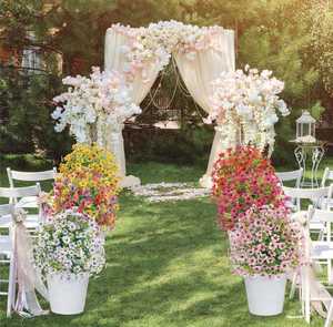 Fiori Artificiali a Sfera di <span class=keywords><strong>Violette</strong></span>, Cespugli Realistici Fatti a Mano, Resistenti ai Raggi UV, in Plastica, per Decorazione di Portico, Patio, Giardino e Casa - Product Image 3