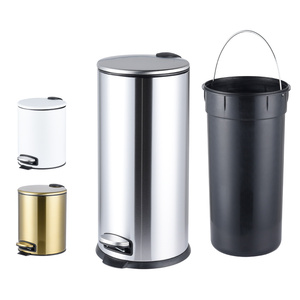ถังขยะแบบเหยียบสำหรับใช้ในครัวห้องน้ำถังขยะฝาปิดแบบนิ่มทำจากสแตนเลส - Product Image 4