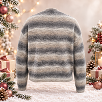 Pull en tricot épais dégradé personnalisé pour hommes, 520 GSM, ultra lourd, doux et chaud, effet ombré, pour le travail hivernal