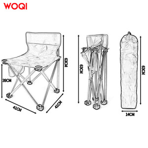 Chaise pliante Woqi, portable, en aluminium, pour jardin et camping, couleur rouge pastèque, tissu Oxford, design compact - Product Image 2