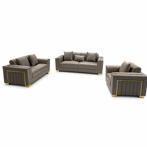 Sofá de Alta Gama Personalizado para Sala de Estar de Villa Moderna, Estilo Nórdico de Lujo Ligero, Juego de Sofás Grises para Apartamento Grande con Patas de Metal - Product Image 6